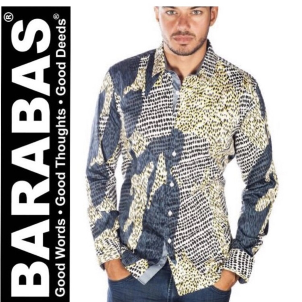 Barabas Men's Artistic Pattern Shirt SIZE XXL 100% COTTON